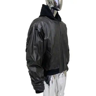 Image de Veste Homme Faux Daim Noir à Capuche - Style Vintage Oversize 2024