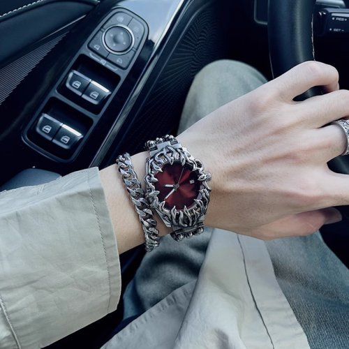 Imagen de Reloj de garra heterosexual de moda estilo alabastro retro Y2K relojes europeos americanos relojes de nicho ins avanzados de forma especial