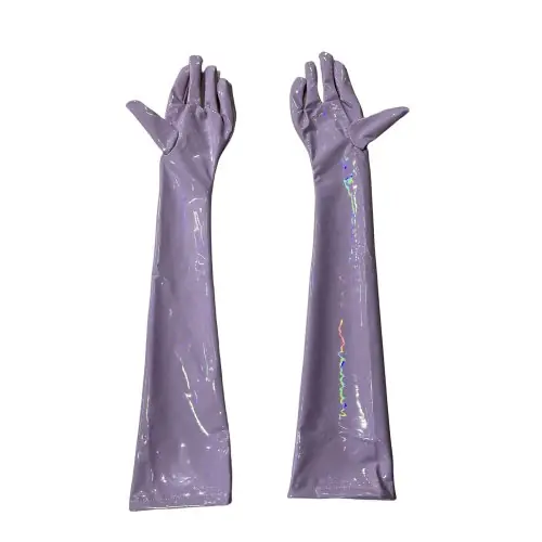 Image de Gants Longs Brillants en Similicuir - Style Punk & Cosplay