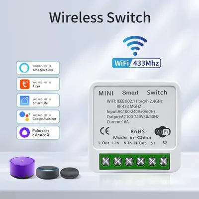 Image de Interrupteur Intelligent WiFi 433MHz - Contrôle Vocal Alexa & Google