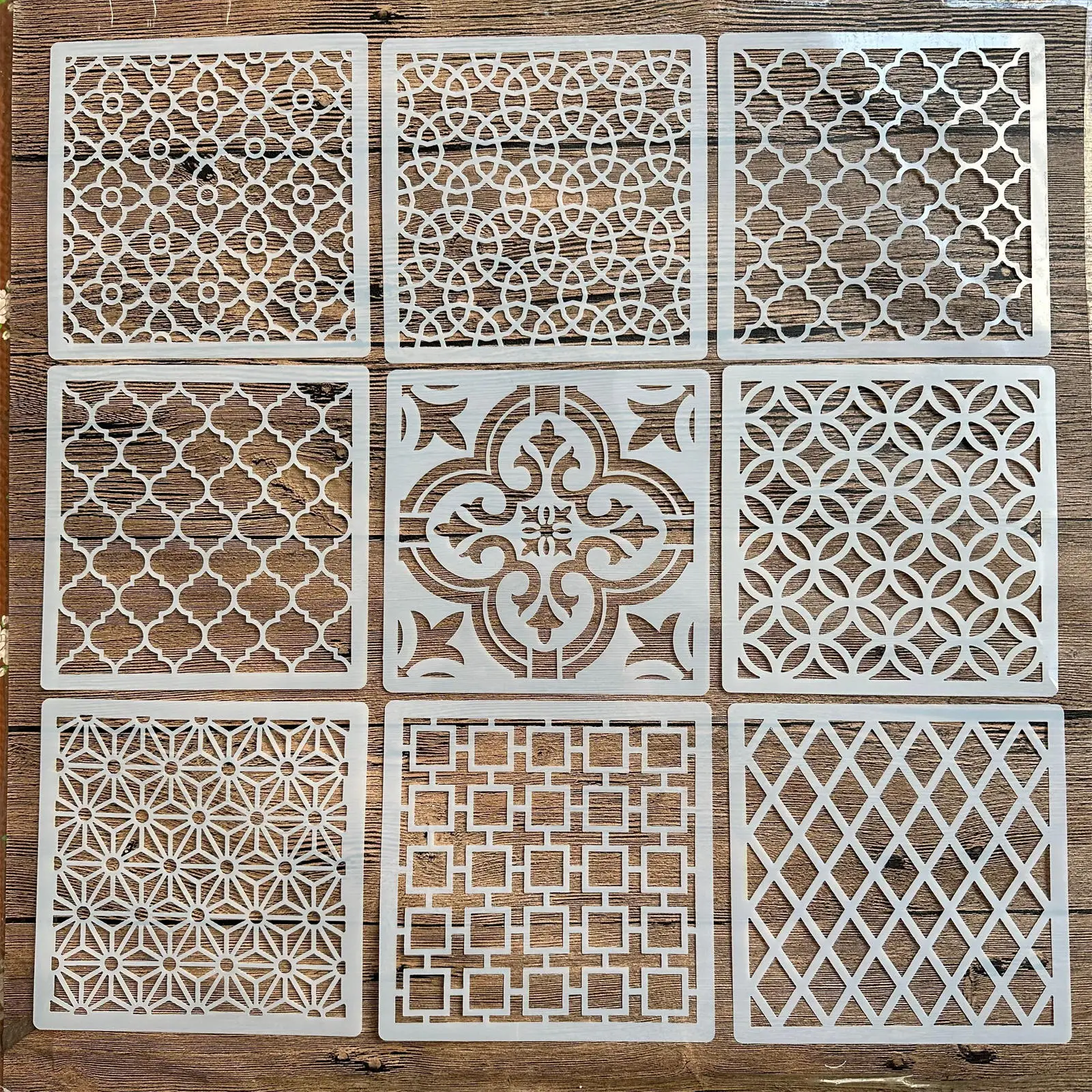 Zdjęcie Zestaw 9 szablonów DIY 15x15 cm – Kreatywne dekoracje dla każdego!