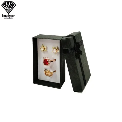 Imagen de 24 Uds. Cajas de Regalo de cartón para joyería para embalaje de cajas de joyería vacías decorativas ...
