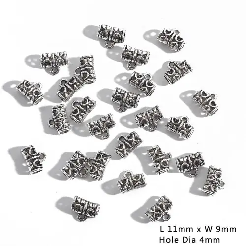 Image de Lot de 100 Perles Antique Argentées - Création de Bijoux DIY