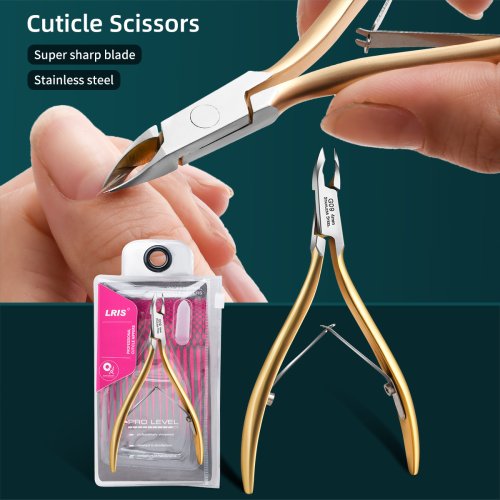 Afbeelding van Gouden Exfoliërende Dode Huid Tang met Roestvrijstalen Nagelknipper – Professionele Nagelverzorging voor een Stralende Voet- en Handhuid