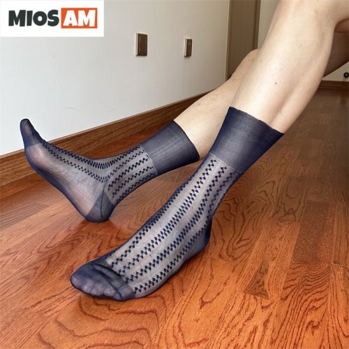 Image of Premium Breathable Nylon Sheer Knit Dress Socks for Men – Moisture-Wicking, Lightweight & Stylish Gentleman's Sock