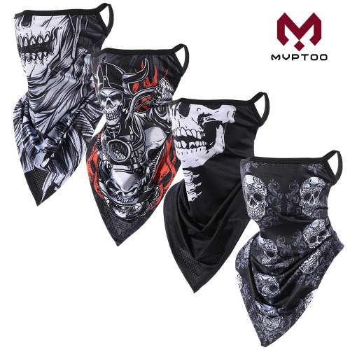 Bild von Atmungsaktive Bandana mit Schädel-Print – Multifunktionale Gesichtsabdeckung für Sommer, Sonnenschutz, Halsgamasche & Halloween-Geschenk