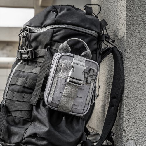 Image of Rhino Rescue EDC IFAK Survival Trauma Kit with Metal Tourniquets, Bandages, Chest Seal – Molle Tactical Pouch for Outdoor Emergency Preparedness