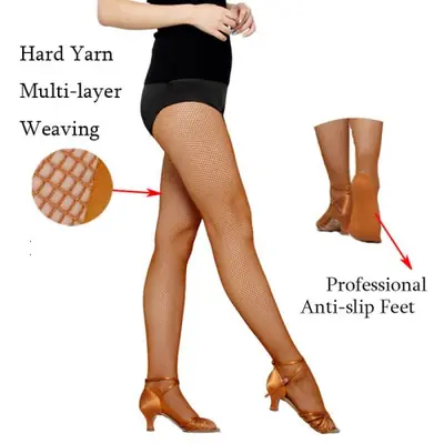 Image de Collants de Danse Latine Professionnels - Résille Élastique pour Compétition
