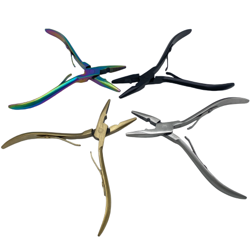 Imagen de Abrazadera de Acero Inoxidable Plateada de 5 Pulgadas con Agujero para Extensiones de Cabello, Herramienta Profesional para Extracción de Anillos de Queratina