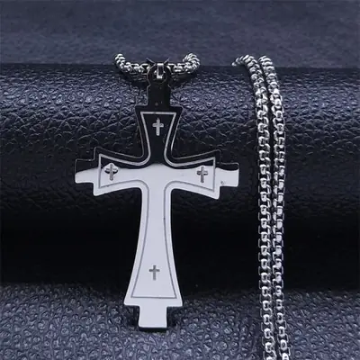 Image de Collier Croix Or pour Homme - Style Urbain & Élégant