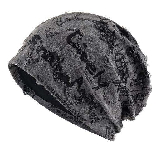 Imagen de Gorros con Estampado de Letras para Mujeres y Hombres, Diseño Vintage Desgastado y Agrietado, Invierno Cálido con Forro Polar, Estilo Wasteland para Primavera y Verano