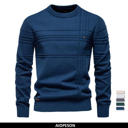 Bild von Warme Herren-Pullover – Gestrickt, Gestreift & Hochwertig