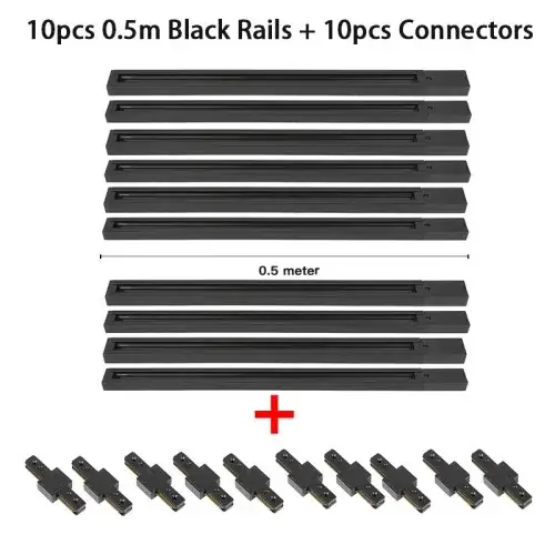 10 pcs 0,5 m noir