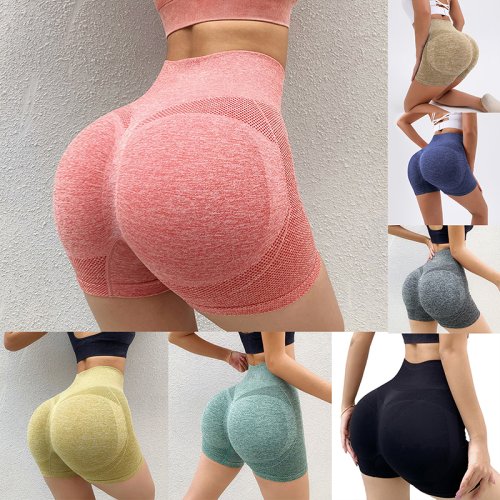 Afbeelding van Dames Sportshorts met Hoge Taille - Push-Up Effect voor Fietsen, Joggen, Fitness en Yoga - Comfortabele Gymshorts en Leggings voor Actieve Vrouwen