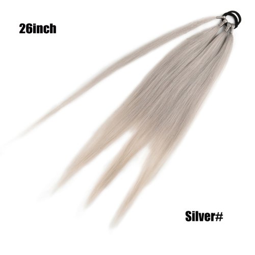 Image de Extensions de Queue de Cheval Tresses Boxe 26'' - Ombre Noir Marron Gris