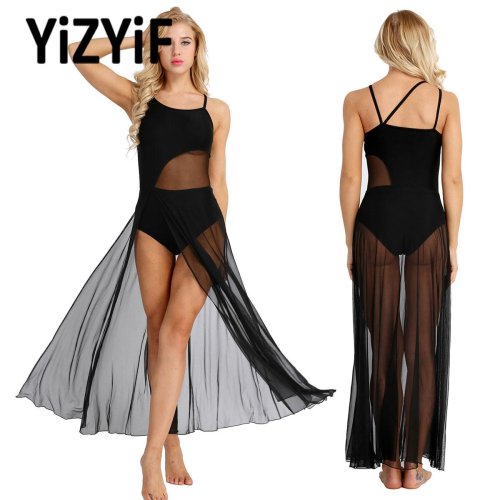 Afbeelding van Elegante Dansjurk voor Dames - Sheer Mesh & Ballroom Stijl