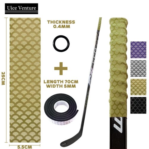 Imagen de Cinta de Palo de Hockey sobre Hielo con Funda Termorretráctil – Cinta de Agarre Deportiva Gruesa de 0,4 mm para Tenis, Pesca, Bádminton y Otros Deportes
