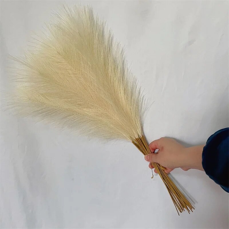 Imagen de 10 Uds. De hierba de Pampas sintética, hierba de Pampas para florero de suelo, decoración de hierba ...
