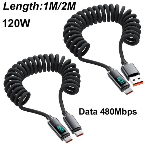 Image de Câble USB-C 120W avec Affichage LED - Charge Rapide & Données