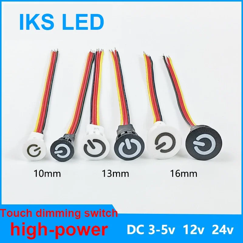 Afbeelding van Verzonken Touch Dimmer Schakelaar voor LED Strip – 5V, 12V en 24V, Traploos Dimbaar met Knopcontrole voor DIY Bed & Woonkamer
