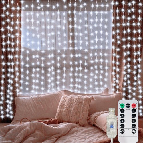 Afbeelding van USB LED-gordijnlichtslingers met afstandsbediening Slaapkamer Vakantie Bruiloft Verjaardag Kerst Decor LED Fairy Garland Lamp