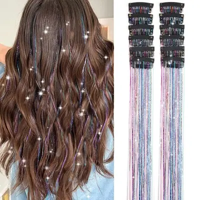 Image de Extensions de Cheveux Guirlandes Scintillantes - 12 Pièces