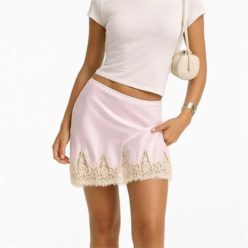 Image de Jupe Mini Dentelle Patchwork - Style Sexy & Moderne