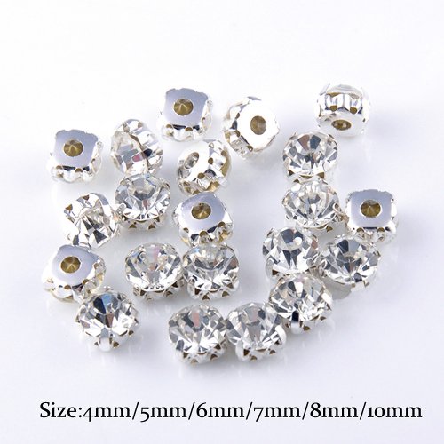 Immagine di Pietre di Cristallo Strass Argento per Cucito Artigianale