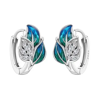 Image de Boucles d'oreilles fleur irisées en argent sterling 925