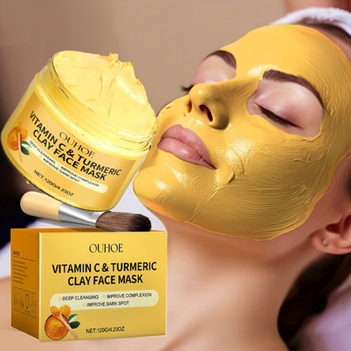 Imagen de Mascarilla Facial Exfoliante Natural con Vitamina C y Cúrcuma para una Piel Radiante y Limpiada en Profundidad