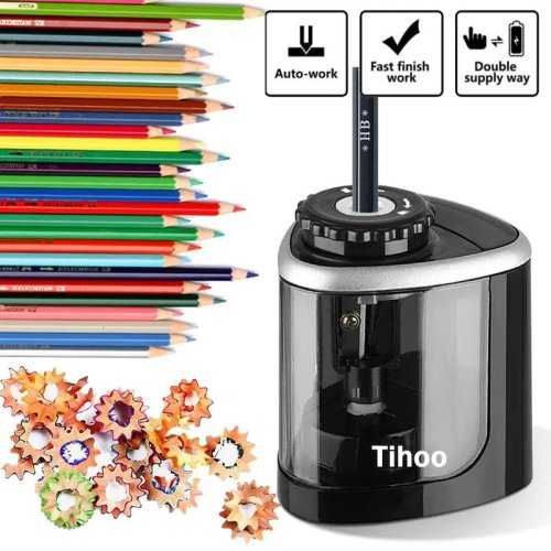 Image of Eco-Friendly Electric Pencil Sharpener with Helical Steel Blade – Ideal for Students, Artists, and Home Use
