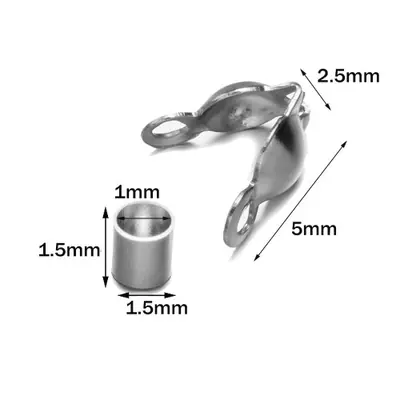 Image de Embouts de Perles en Acier Inoxydable - 50 Pièces