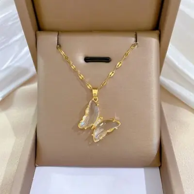 Image de Collier Papillon Zircon - Élégance Féminine
