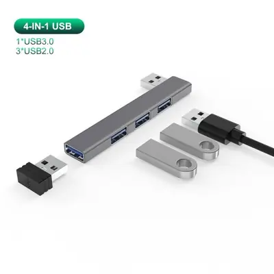Image de Hub USB-C 4-en-1 60W - Charge rapide & Multiports