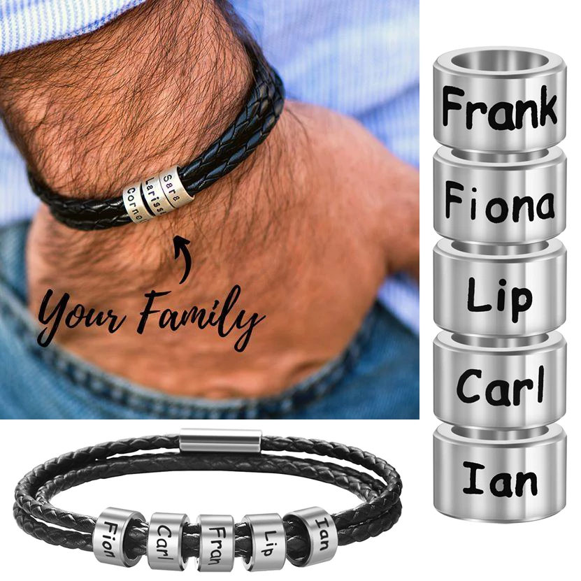 Image of Personalized Stainless Steel Name Bracelet with Laser Engraving – Custom Men's Jewelry Gift for Boyfriend, Husband, or Special Occasion Accessory 2024