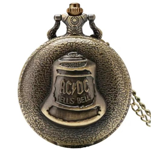 Afbeelding van Vintage bronzen quartz zakhorloge Hell Bell patroon hanger sieraden kettinghorloge mannen vrouwen klok cadeau collectie