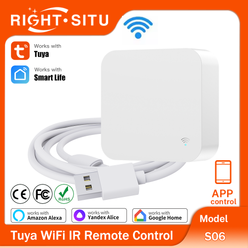 Immagine di Telecomando IR Universale Tuya WiFi per TV, Aria Condizionata e Dispositivi SmartLife - Compatibile con Google Home, Alexa e Yandex