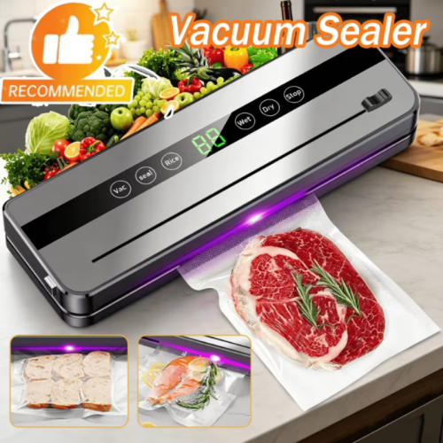 Image of Vacuum Machine Food Vacuum Sealer Compact Machine For Food delivery Automatic Food For Home Kitchen