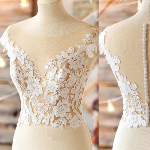 Image de Boléro de Mariée en Dentelle avec Appliqués - Châle Élégant Personnalisable