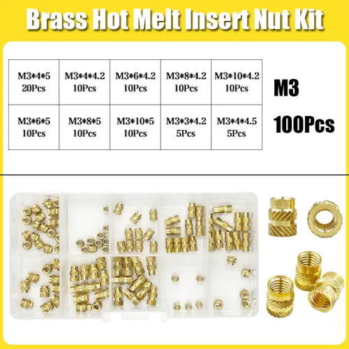 Image de Kit d'écrous filetés thermofusibles pour impression 3D