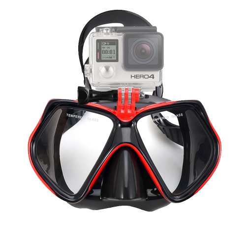 Bild von Professionelle Tauchmaske mit integriertem Dry-Schnorchel und Gehärtetem Glas – Ideal für GoPro Unterwasserkamera, Schwimmen, Schnorcheln und Scuba-Tauchen für Erwachsene und Jugendliche