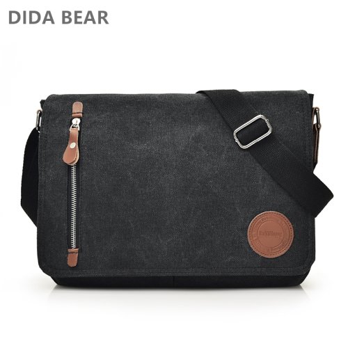 Afbeelding van Stijlvolle Heren Canvas Schoudertas voor Mannen en Vrouwen – Retro Crossbody Messenger Bag met Grote Capaciteit, Ideaal als Schooltas of Reistas