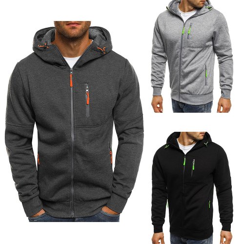 Herren Hoodie mit Reißverschluss – Langarm Sweatshirt, Slim Fit Kapuzenpullover für Sport und Freizeit