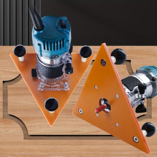 Afbeelding van Houtbewerking Frezen Groef Balance Board Flip Plate Trimmachine Router Basis Driehoekige Plaat voor Sleuven en Afschuinen