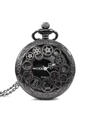 Image de Montre de Poche Punk Cuivre Rétro avec Chaîne