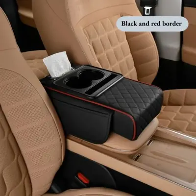 Image de Coussin d'Accoudoir Auto avec Porte-Gobelets