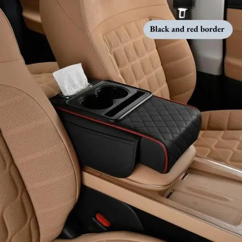 Image de Coussin d'Accoudoir Auto avec Porte-Gobelets