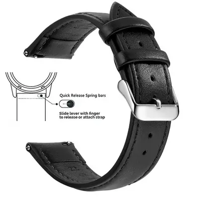 Image de Bracelet Montre Cuir Véritable 18-22mm - Changement Rapide
