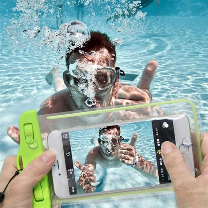 Imagen de Bolsa Impermeable para Teléfono con Funda Subacuática, Ideal para Natación, Buceo, Playa, Piscina y Deportes Acuáticos - Compatible con Teléfonos hasta 6 Pulgadas