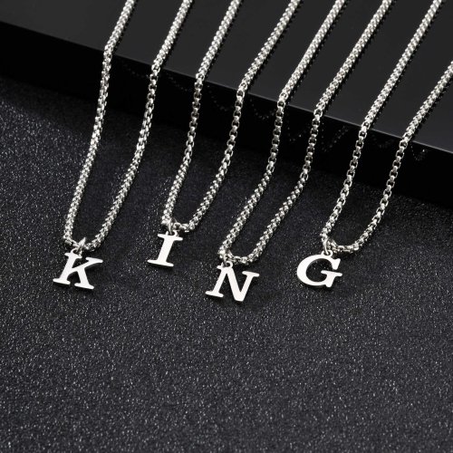 Afbeelding van Minimalistische Initiale Ketting voor Heren - Waterdicht & Roestvrij